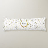 Coussins Longs Monogram Gold Leaf Print Silver Confetti (Devant)