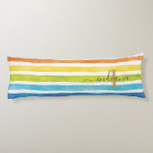 Coussins Longs Monogramme arc-en-ciel Nom Initial Script Personna (Dos)