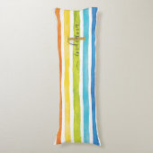Coussins Longs Monogramme arc-en-ciel Nom Initial Script Personna (Devant (Vertical))