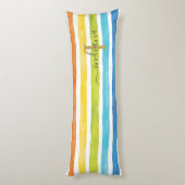 Coussins Longs Monogramme arc-en-ciel Nom Initial Script Personna (Dos (Vertical))