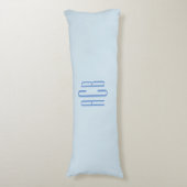 Coussins Longs Monogramme bleu simple à trois lettres (Devant (Vertical))