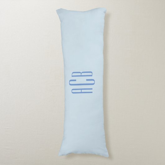 Coussins Longs Monogramme bleu simple à trois lettres (Devant (Vertical))