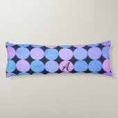 Coussins Longs Monogramme Cercles Bleu Violet & Rose (Dos)