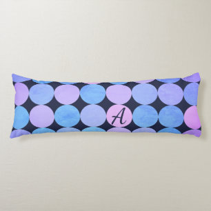 Coussins Longs Monogramme Cercles Bleu Violet & Rose