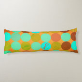Coussins Longs Monogramme Cercles Turquoise Bleu Vert & Orange (Dos)
