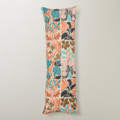 Coussins Longs Monogramme coloré Script Retro motif floral (Dos (Vertical))