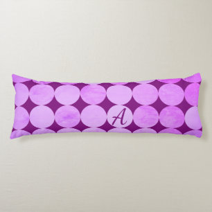 Coussins Longs Monogramme de cercles violets, magenta et roses