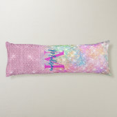 Coussins Longs monogramme de la fausse parties scintillant rose u (Dos)