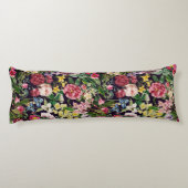 Coussins Longs monogramme de motif noir vintage rose (Dos)