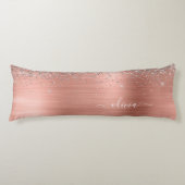 Coussins Longs Monogramme de Parties scintillant d'argent en méta (Devant)