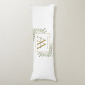 Coussins Longs Monogramme d'or de la verdure moderne (Devant (Vertical))