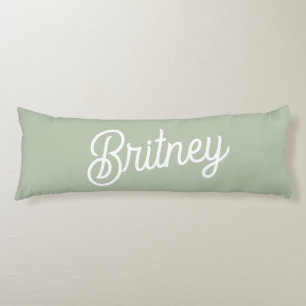 Coussins Longs Monogramme et nom personnalisés de Sage Vert moder