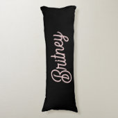 Coussins Longs Monogramme et nom rose pâle moderne (Devant (Vertical))