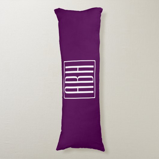 Coussins Longs Monogramme initial | Blanc Sur Violet Profond (Devant (Vertical))