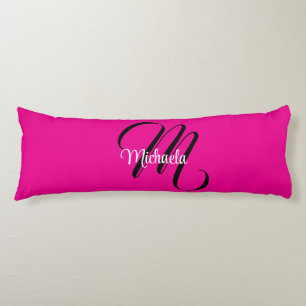 Coussins Longs Monogramme initial minimaliste moderne nom rose ch