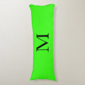 Coussins Longs Monogramme initial néon vert couleur brillant cade (Devant (Vertical))