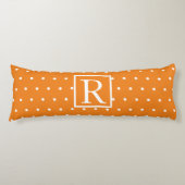 Coussins Longs Monogramme initial orange blanc Pois mou (Devant)