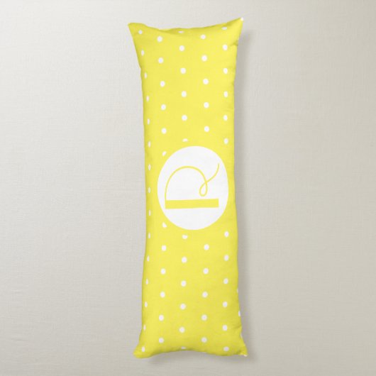 Coussins Longs Monogramme initial Pois jaune vif (Dos (Vertical))