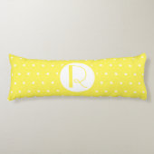 Coussins Longs Monogramme initial Pois jaune vif (Devant)