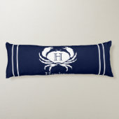 Coussins Longs Monogramme Marine Bleu Crabe Blanc Nautique (Dos)