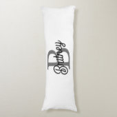 Coussins Longs Monogramme moderne élégant Nom noir Gris noir Scri (Devant (Vertical))
