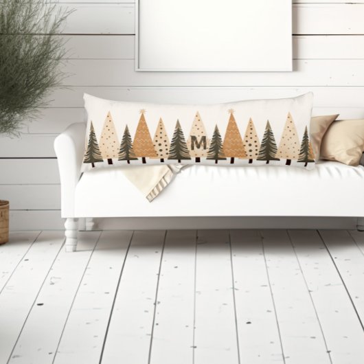 Coussins Longs Monogramme neutre des forêts d'hiver