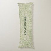 Coussins Longs Monogramme Nom Sage Green Motif | (Devant (Vertical))