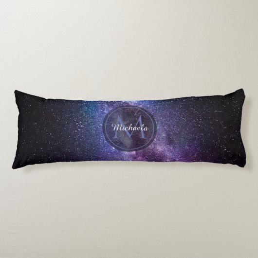 Coussins Longs Monogramme personnalisable à voie lactée (Devant)