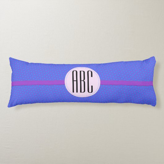 Coussins Longs Monogramme personnalisé bleu violet (Devant)