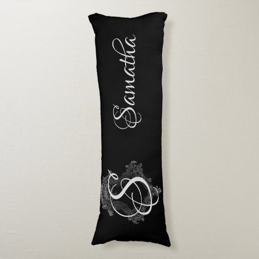 Coussins Longs Monogramme personnalisé initial (Devant (Vertical))