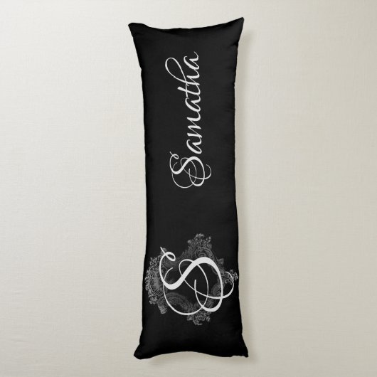 Coussins Longs Monogramme personnalisé initial (Dos (Vertical))