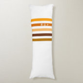 Coussins Longs Monogramme rayures verticales orange marron clair (Devant (Vertical))