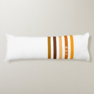 Coussins Longs Monogramme rayures verticales orange marron clair