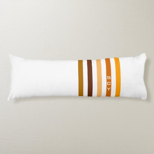 Coussins Longs Monogramme rayures verticales orange marron clair (Devant)