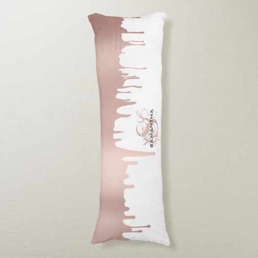 Coussins Longs Monogramme Rose tendance Pink Gold (Devant (Vertical))