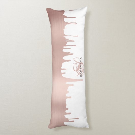 Coussins Longs Monogramme Rose tendance Pink Gold (Dos (Vertical))