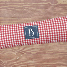 Monogramme, rouge et blanc En vichy Vérifier bleu 