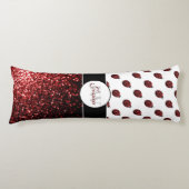 Coussins Longs Monogramme rouge foncé coccinelle faux parties sci (Devant)