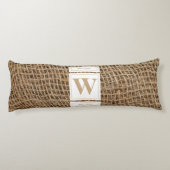 Coussins Longs Monogramme Russe de Burlap initial (Dos)