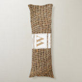 Coussins Longs Monogramme Russe de Burlap initial (Devant (Vertical))