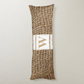 Coussins Longs Monogramme Russe de Burlap initial (Dos (Vertical))