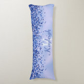 Coussins Longs Monogramme simple en métal brossé bleu et Parties (Devant (Vertical))