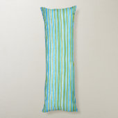 Coussins Longs Monogramme turquoise, bleu, vert et blanc (Dos (Vertical))