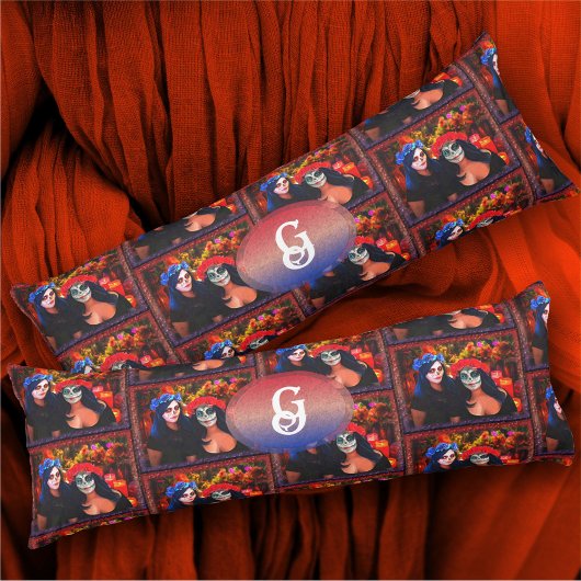 Coussins Longs Monogramme Vallarta Catrinas Fleurs et bougies 171