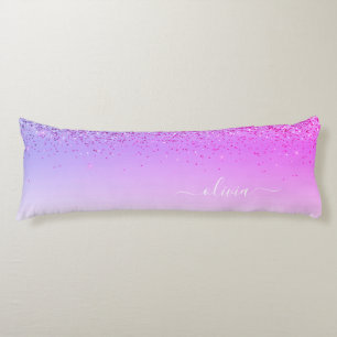 Coussins Longs Monogramme violet Parties scintillant Étincelante
