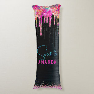 Coussins Longs Monographie d'anniversaire de parties scintillant 