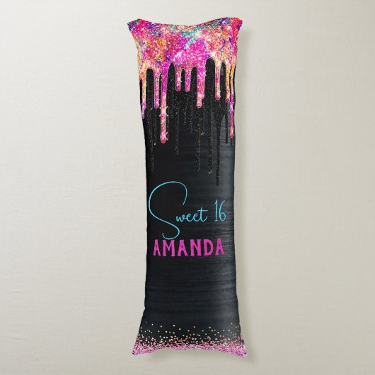 Coussins Longs Monographie d'anniversaire de parties scintillant  (Devant (Vertical))