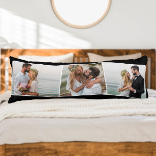 Coussins Longs Montage photo de mariage en zigzag personnalisé