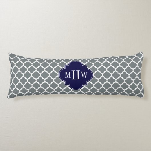 Coussins Longs Moroccan Charcoal White #5 Navy 3 Monogram initial (Devant)