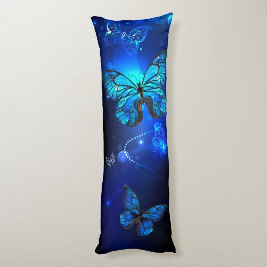 Coussins Longs Morpho Butterfly in the Dark Background (Dos (Vertical))